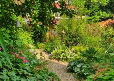groene natuurlijke tuin met maar weinig bestrating 4